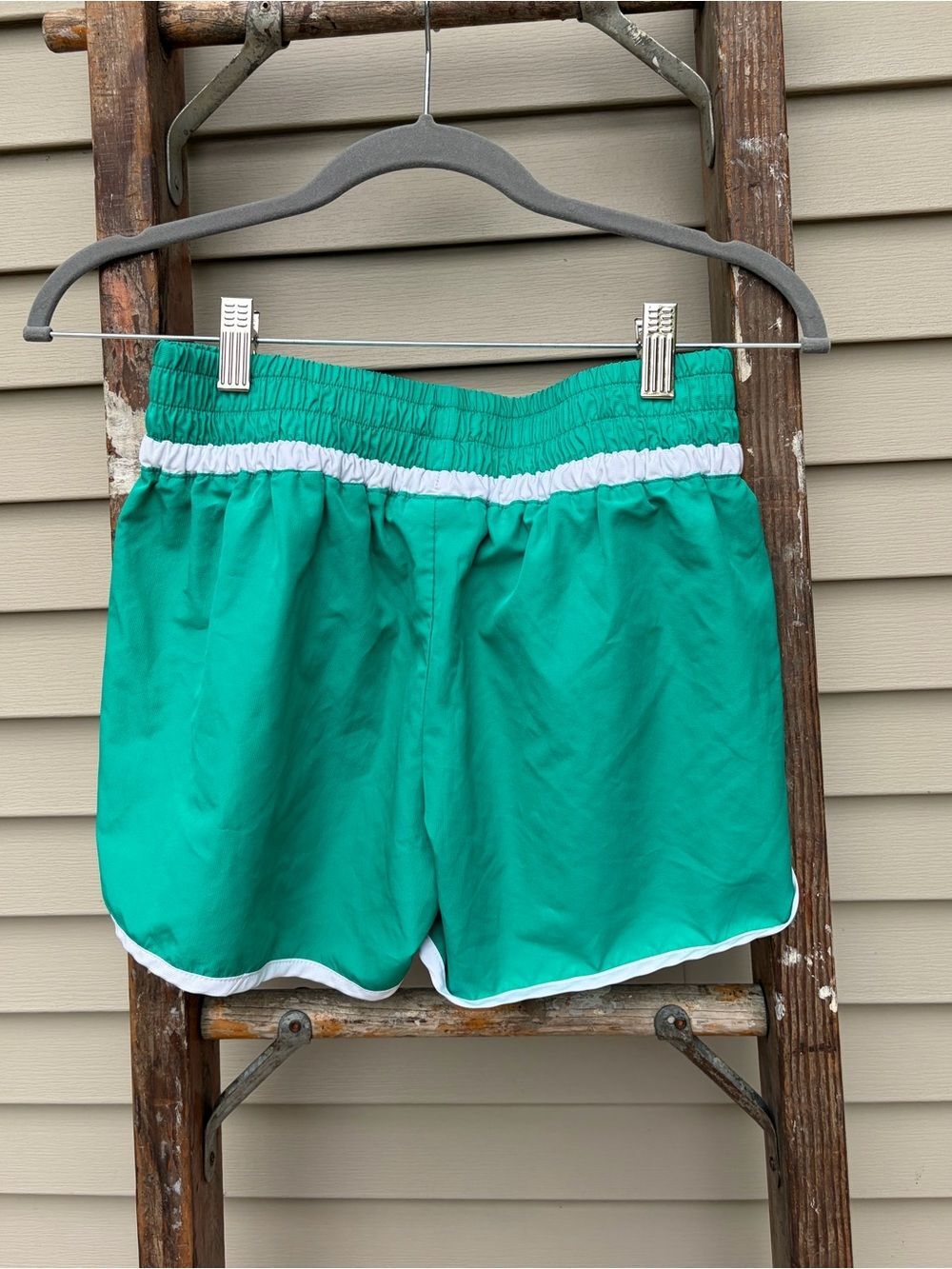 Champion Vintage Teal Athletic Shorts with White Trim - Picture 2 of 4